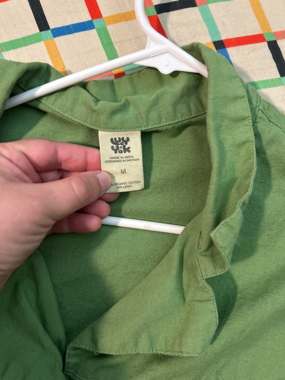 Lucy & Yak Green Button-Down Shirt